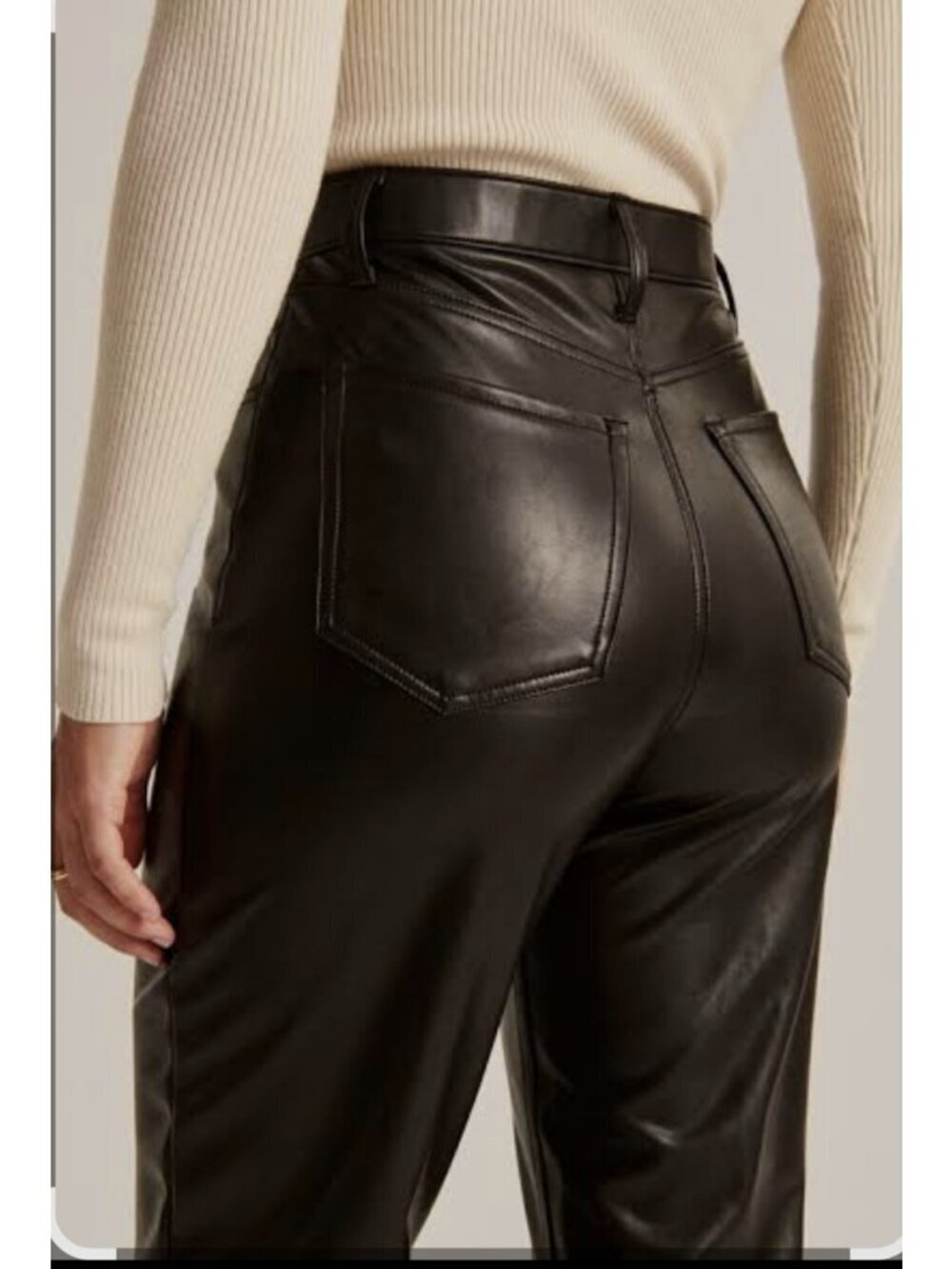 Abercrombie & Fitch The '90s Straight Ultra High Rise Vegan Leather Pants